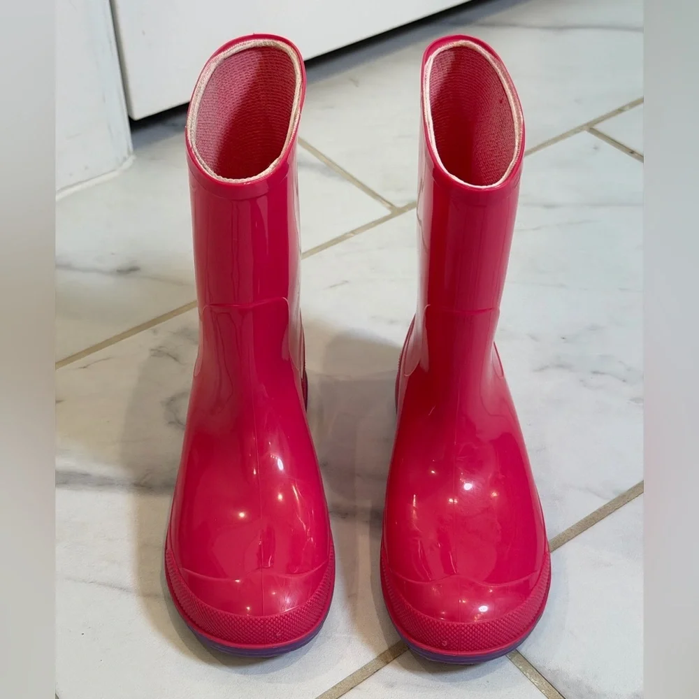 Barbiecore Bright Pink Rain Boots | Wonder Nation Puddle Jumpers | Size 2-3